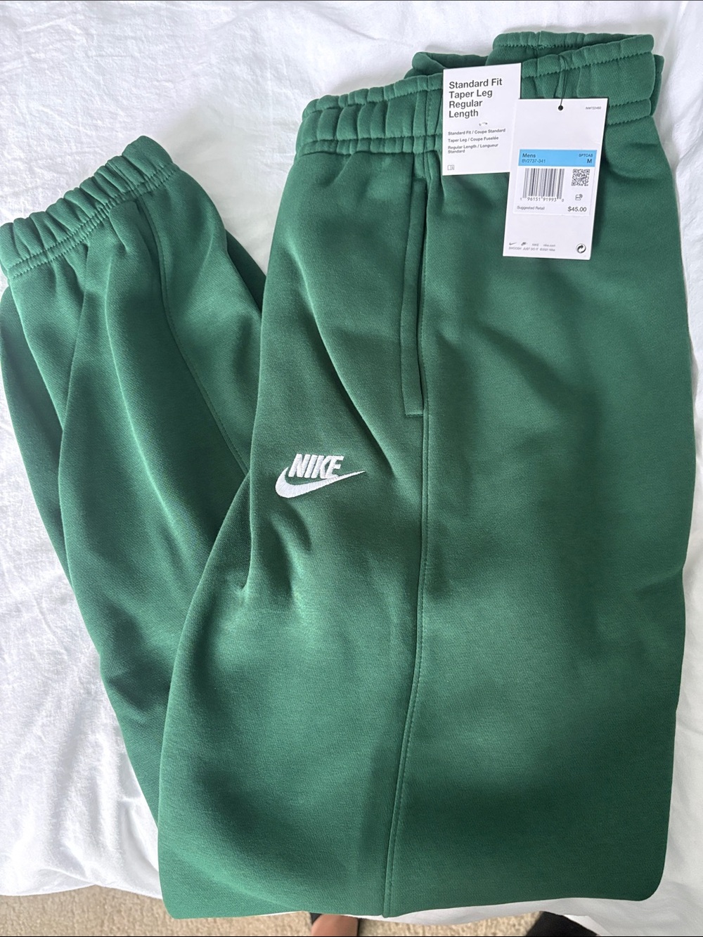 Nike Men Green Fleece Jogger Pants